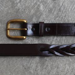 【残り一点】1/4 Long Tip Braided Belt(HAVANA×BRASS)