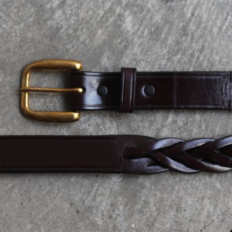 【残り一点】1/4 Long Tip Braided Belt(HAVANA×BRASS)
