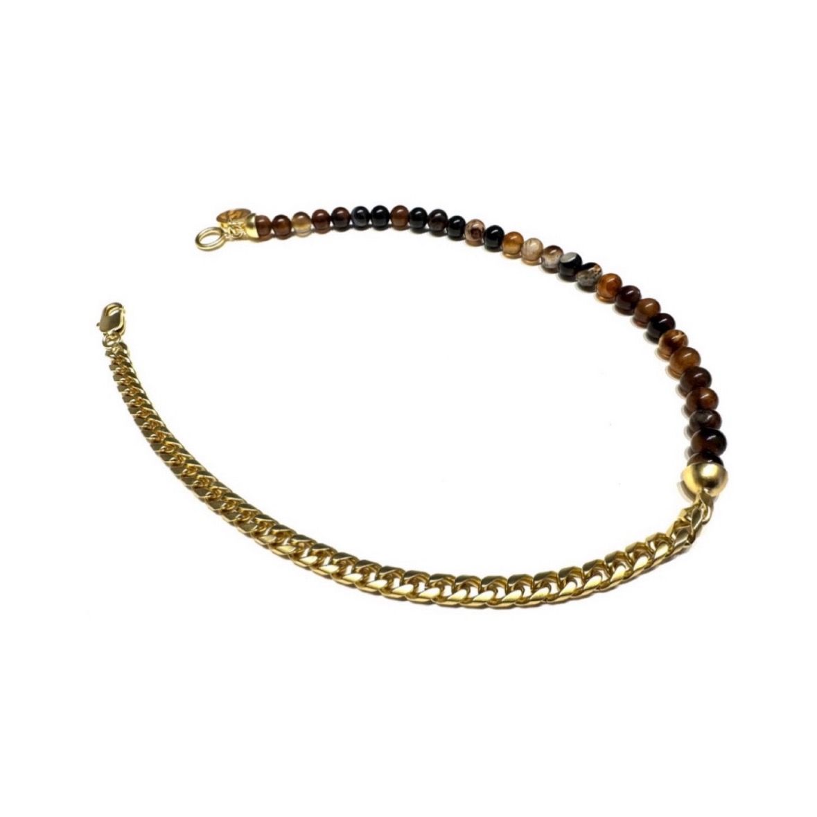 【残り一点】Half Juzu Necklace(GOLD×BROWN)
