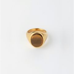 【お取り寄せ注文可能】How Raw Oval Stone Ring(GOLD)
