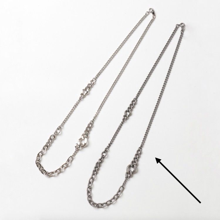 【再販売通知受付可能】Mixed Chain Necklace(BLACK)