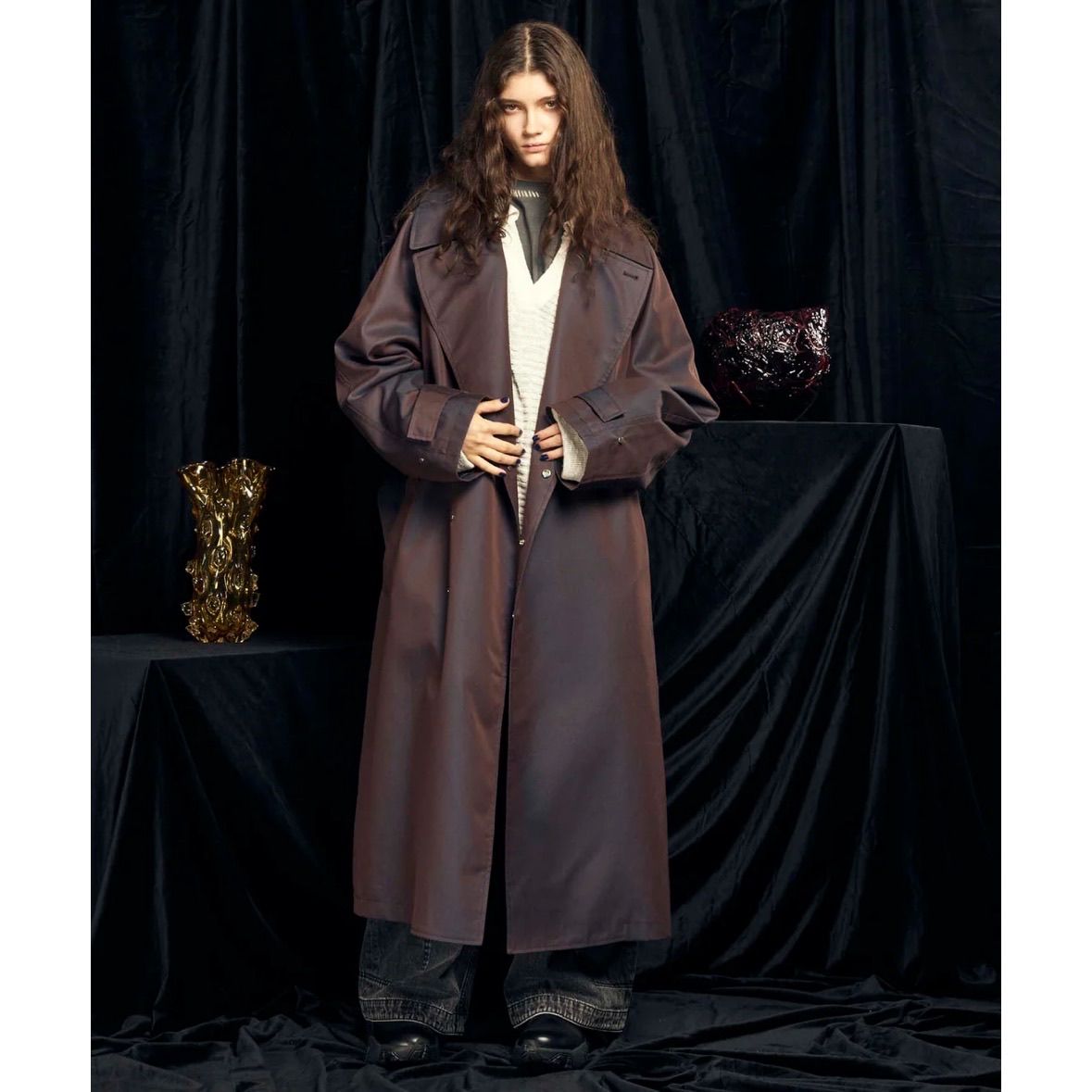 UNISEX》Sheep Leather Prime-Over Ulster Coat/シープレザー