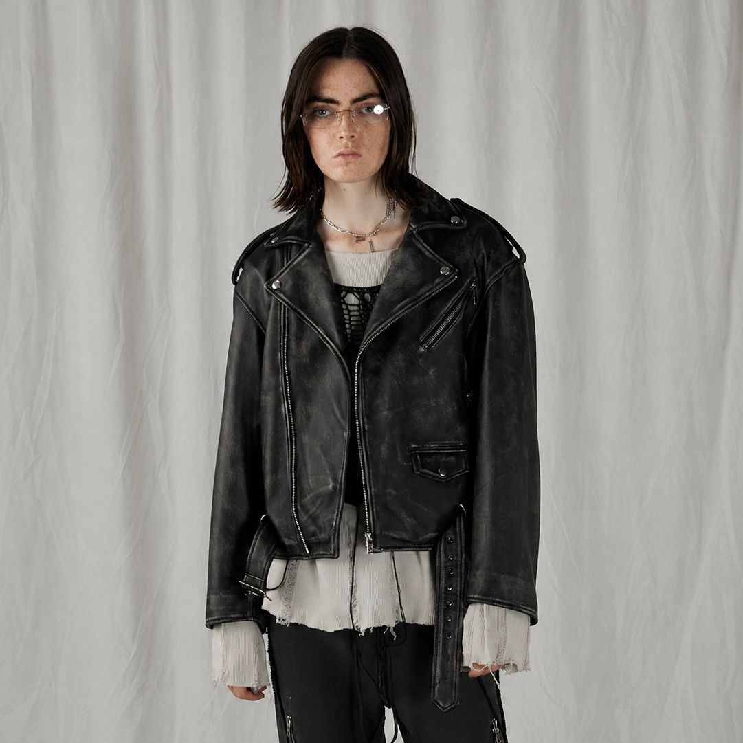 【残り一点】Rub Off Cow Leather Riders Jacket
