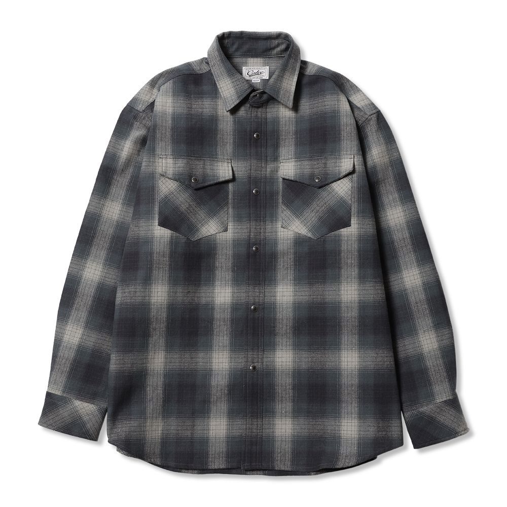 【残り一点】Ombre Check Western L/S SH