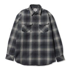 【残り一点】Ombre Check Western L/S SH