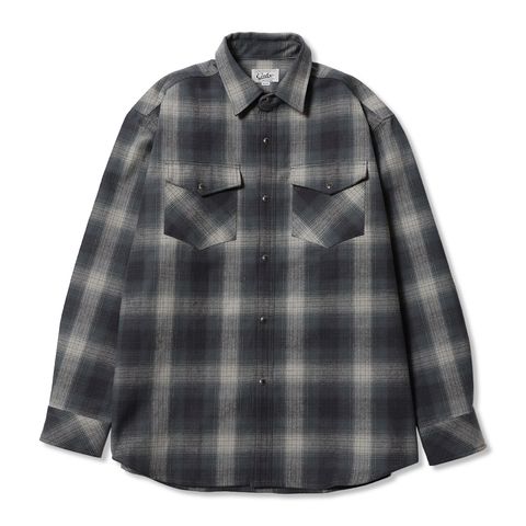 【残り一点】Ombre Check Western L/S SH