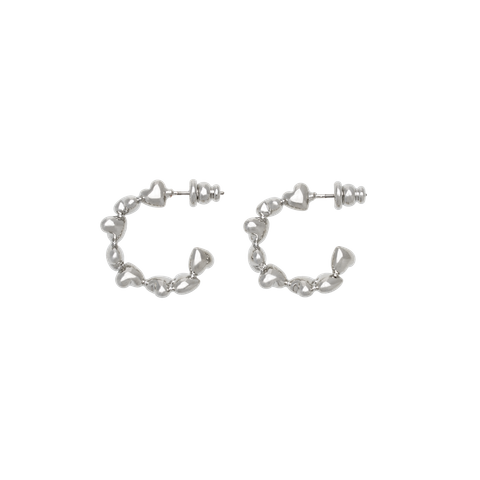 【残り一点】Heart Dropped Earrings(SILVER)