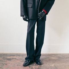 【残り一点】Black Wool Straight Trousers