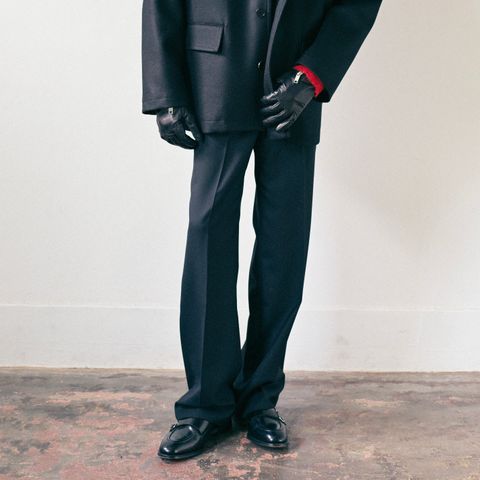 【残り一点】Black Wool Straight Trousers