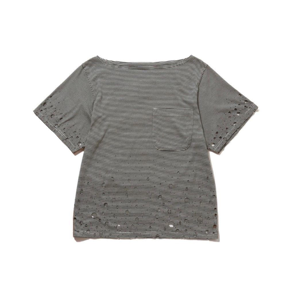 【残り一点】Destroyed Boat Neck Stripe Tee