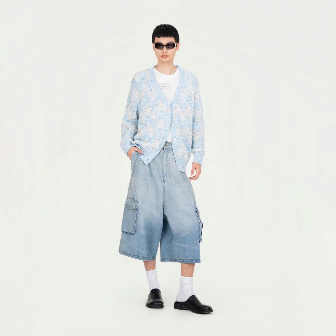 【残り一点】Oversized Mid Length Denim Cargo Trouser