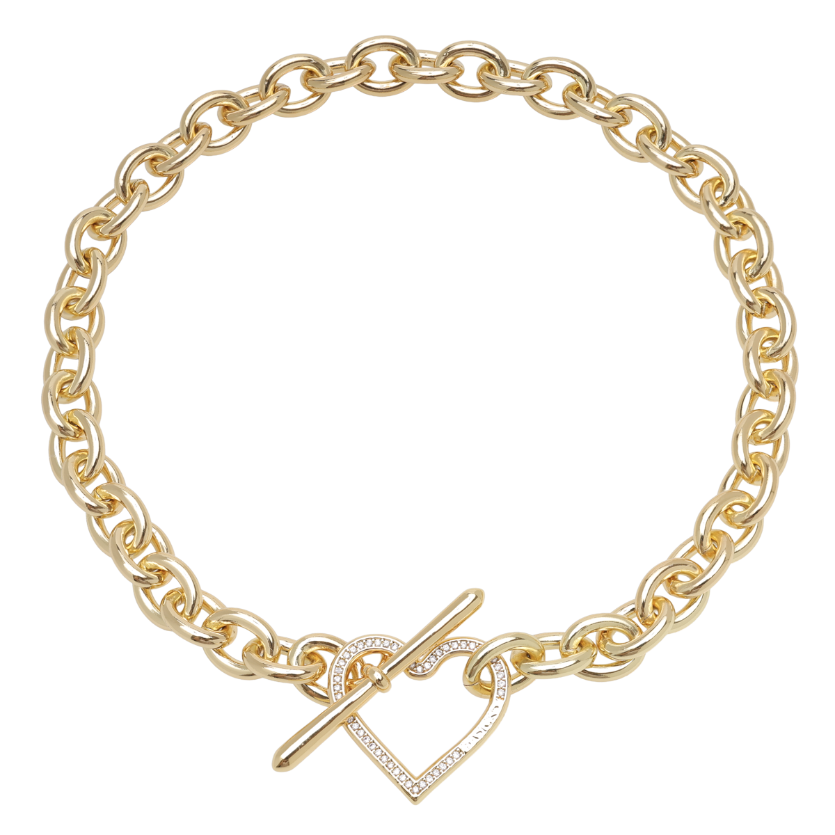 【残りわずか】Heart Link Flow Necklace(GOLD)