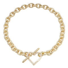 【残りわずか】Heart Link Flow Necklace(GOLD)
