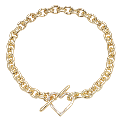 【残りわずか】Heart Link Flow Necklace(GOLD)