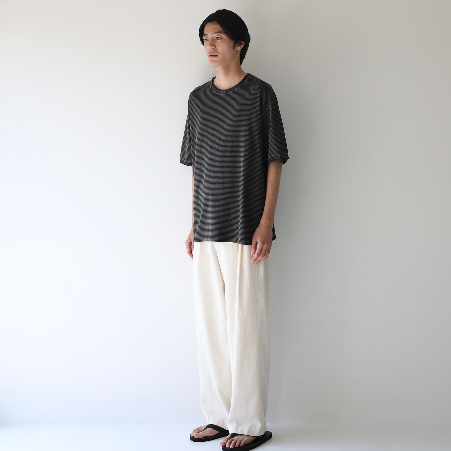 【残り一点】Dyed Raw-Edge Stripe Tee