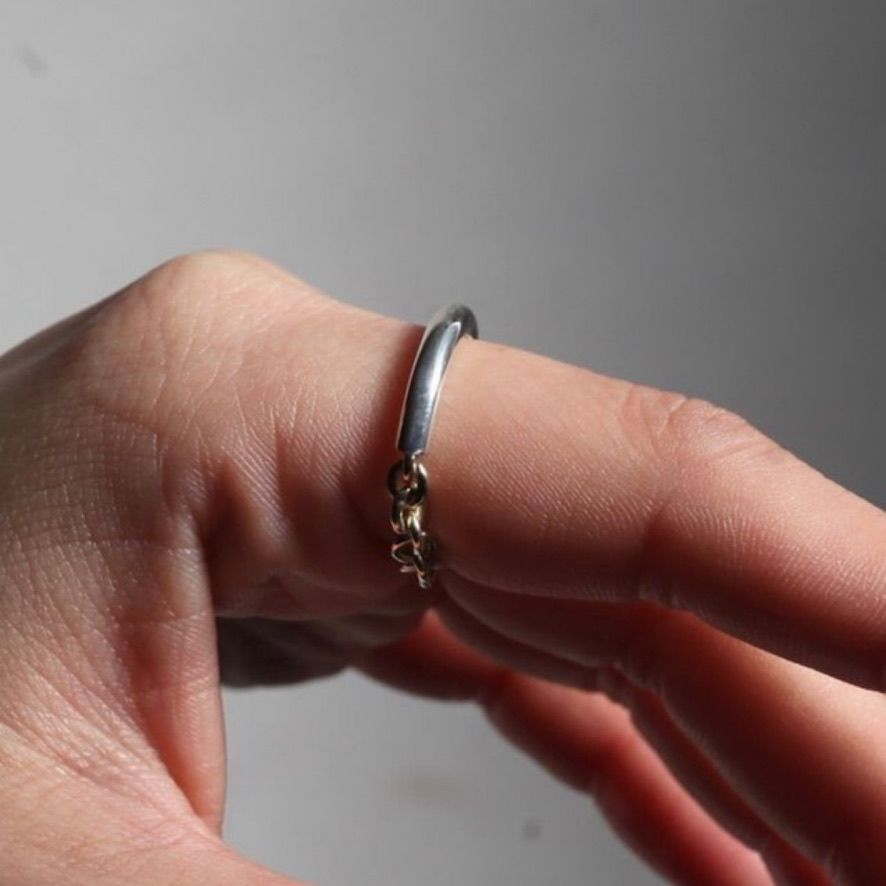 【残り一点】Mix Chain Ring(WHITE)