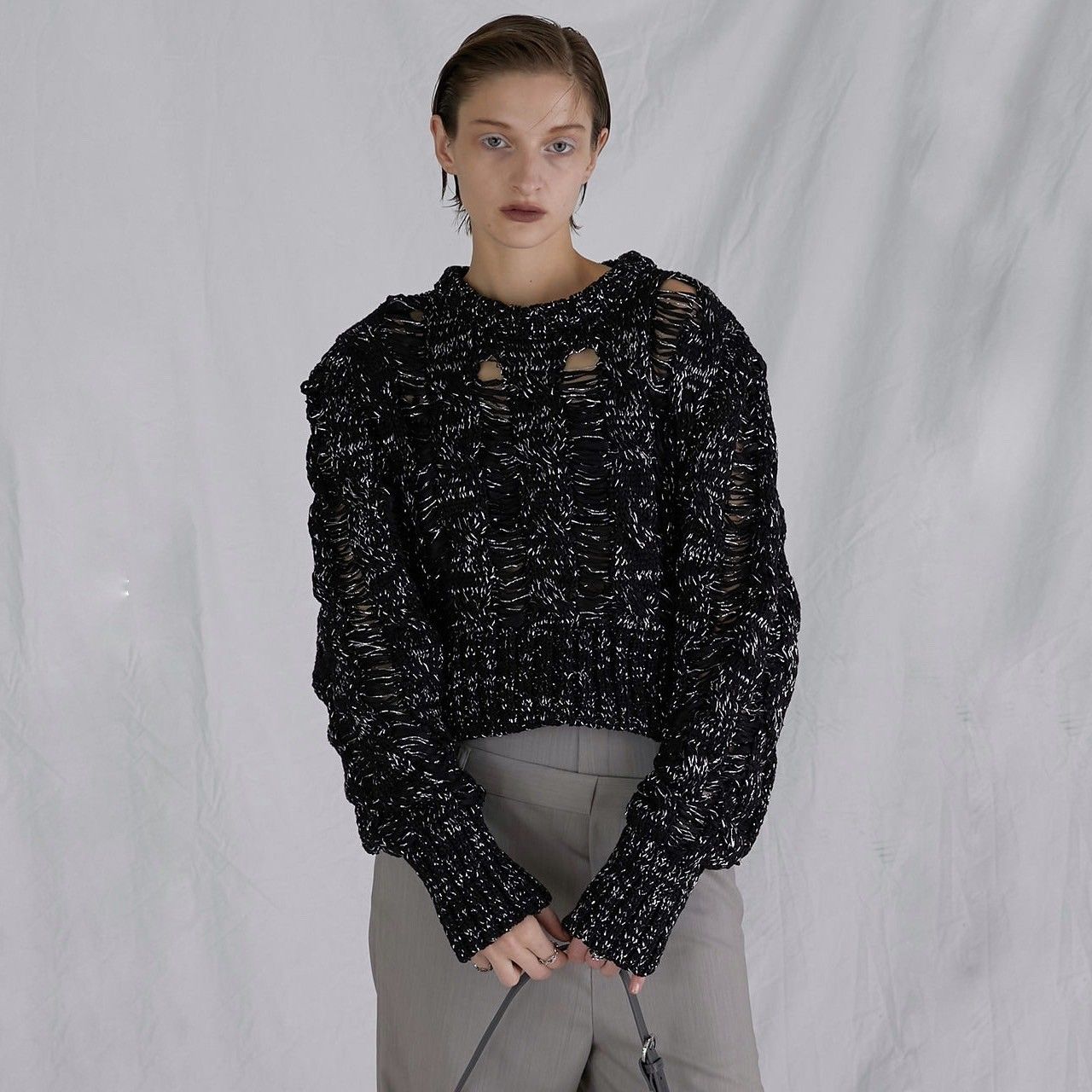 【残り一点】Lame Cable Knit Pullover