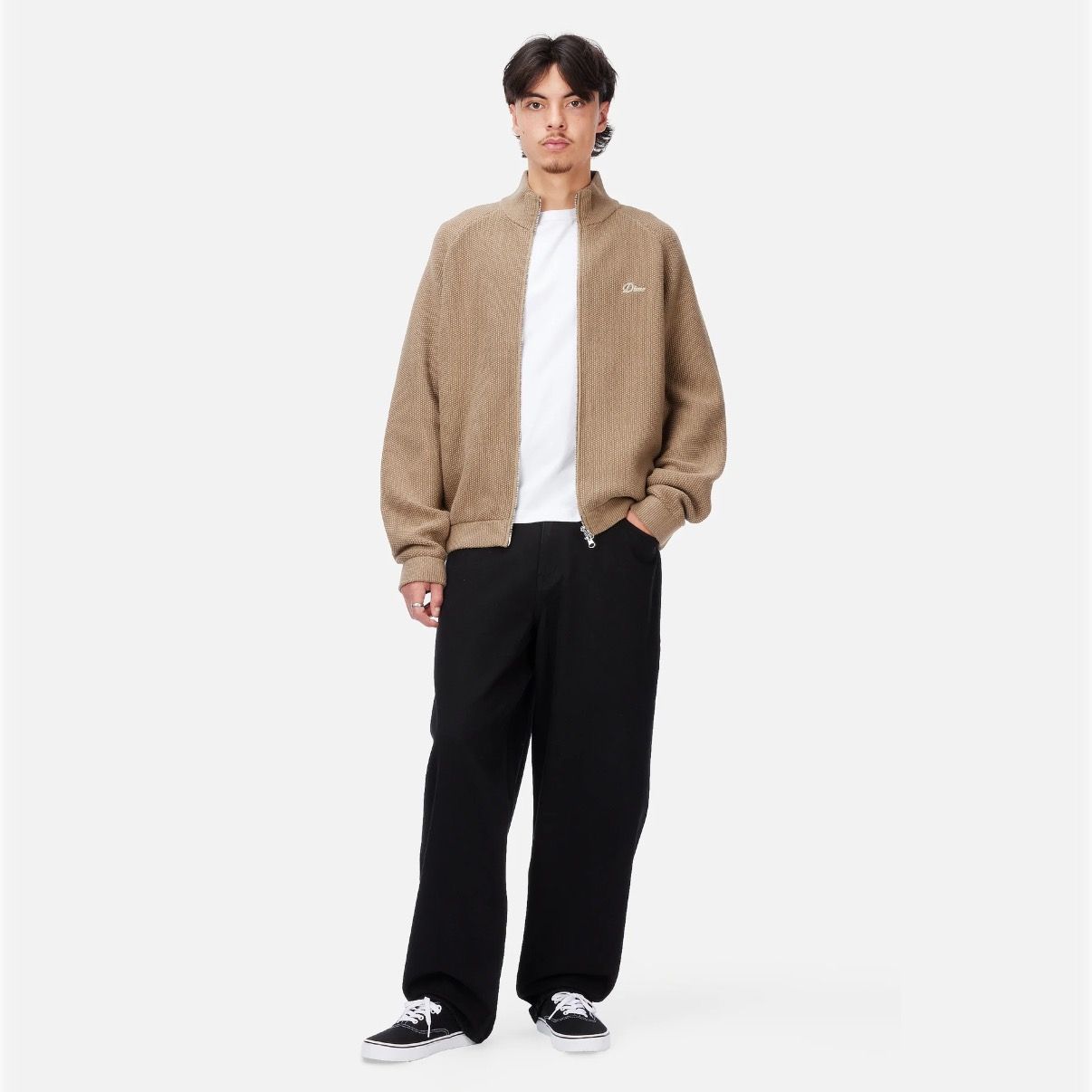 【残り一点】Knitted Pique Zip Sweater