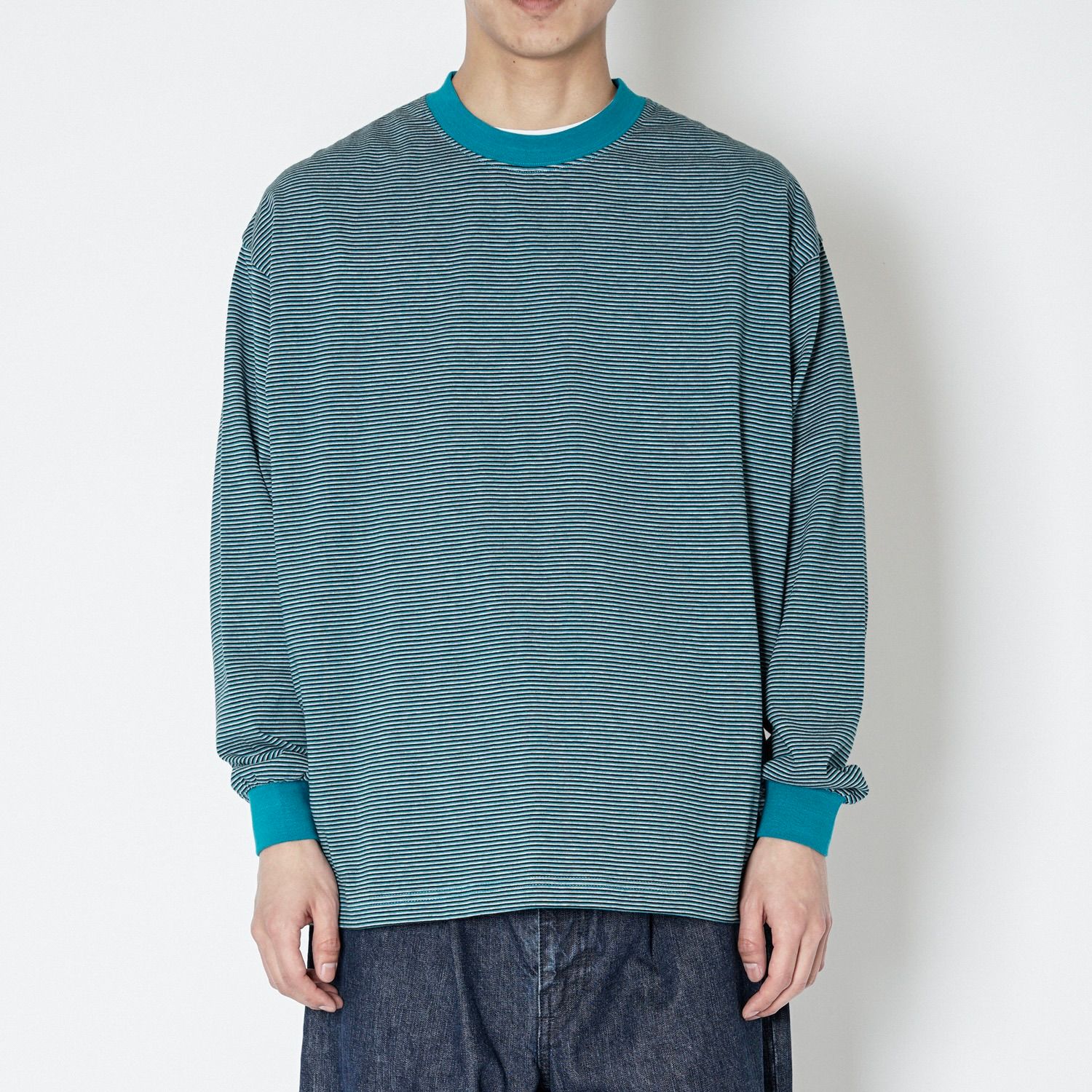 【残り一点】Mercerization Border Wide L/S Tee