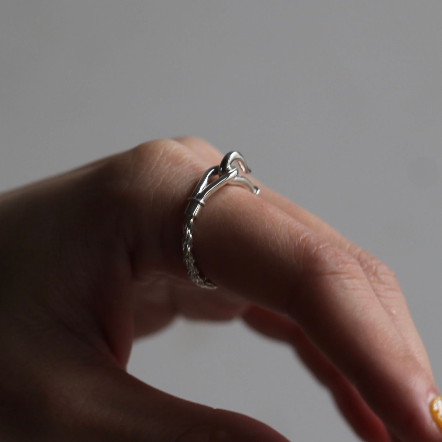 【残り一点】Rope Chain Hook Ring(SILVER)