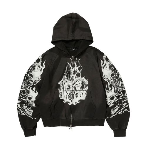 【残り一点】Six Riding Skull Zip Up Hoodie