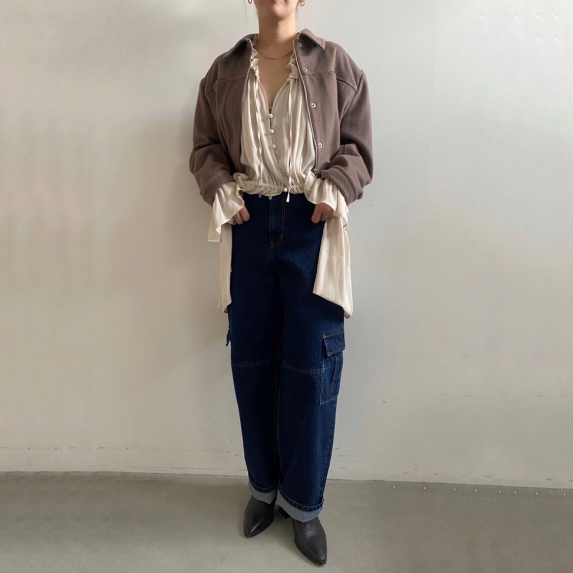 【残り一点】Denim Discharge Printhing Cargo Pants