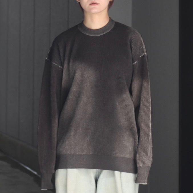 【残りわずか】Discoloration Rib Knit L/S