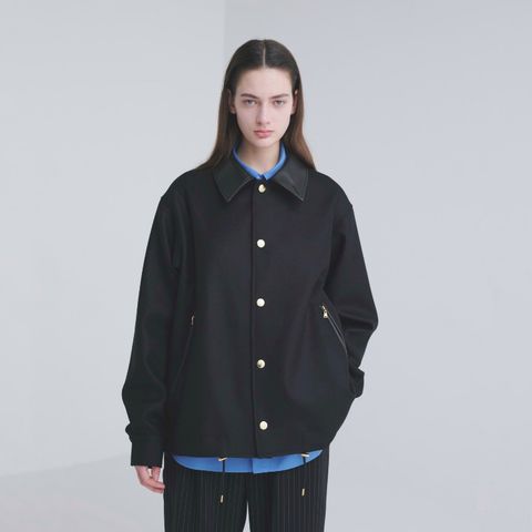 【残り一点】Chambray Gabardine Dot Button Coach Jacket