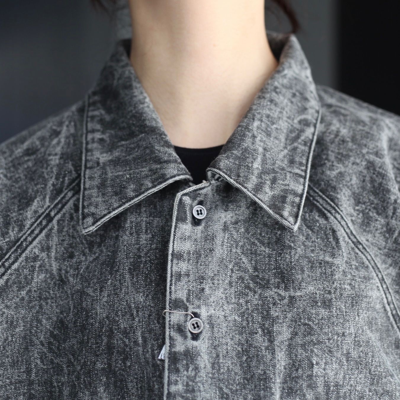 【残り一点】ピグメントプリントデニムシャツジャケット