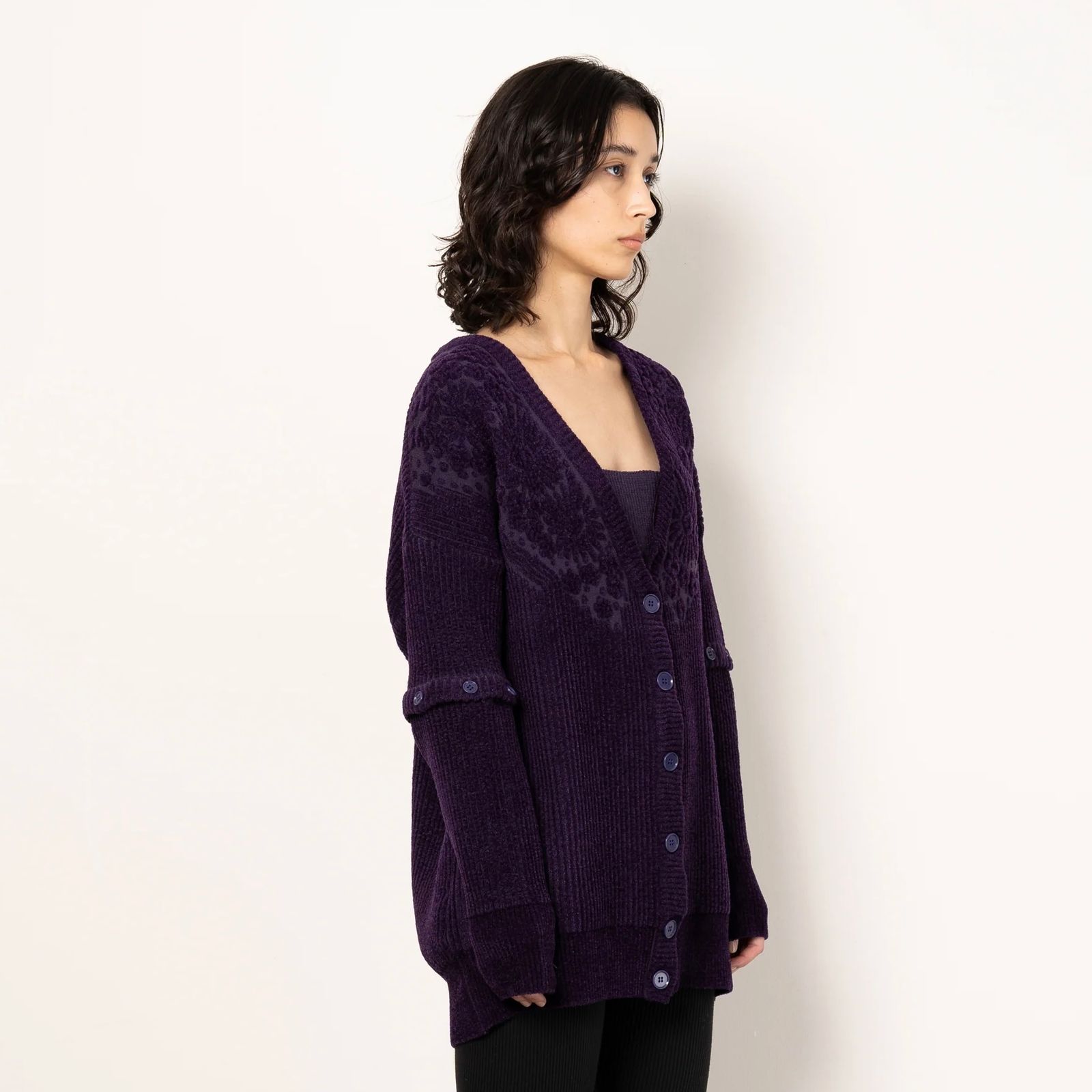 【残り一点】Flower Jacquard Cardigan