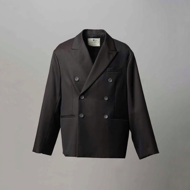 【残り一点】48/2 4Colors Chambray Wool Prime-Over Double Jacket