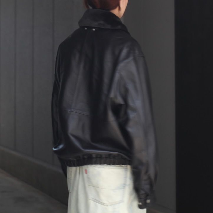 【残りわずか】Mouton Collar Sheep Leather Zip Jacket