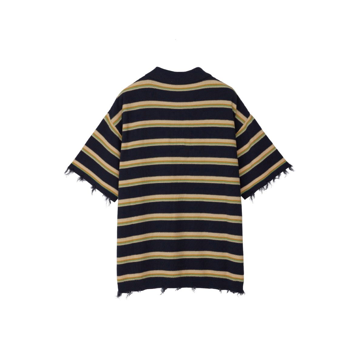 NOUNLESS - 【残り一点】NL Border Grunge Big Polo Knit