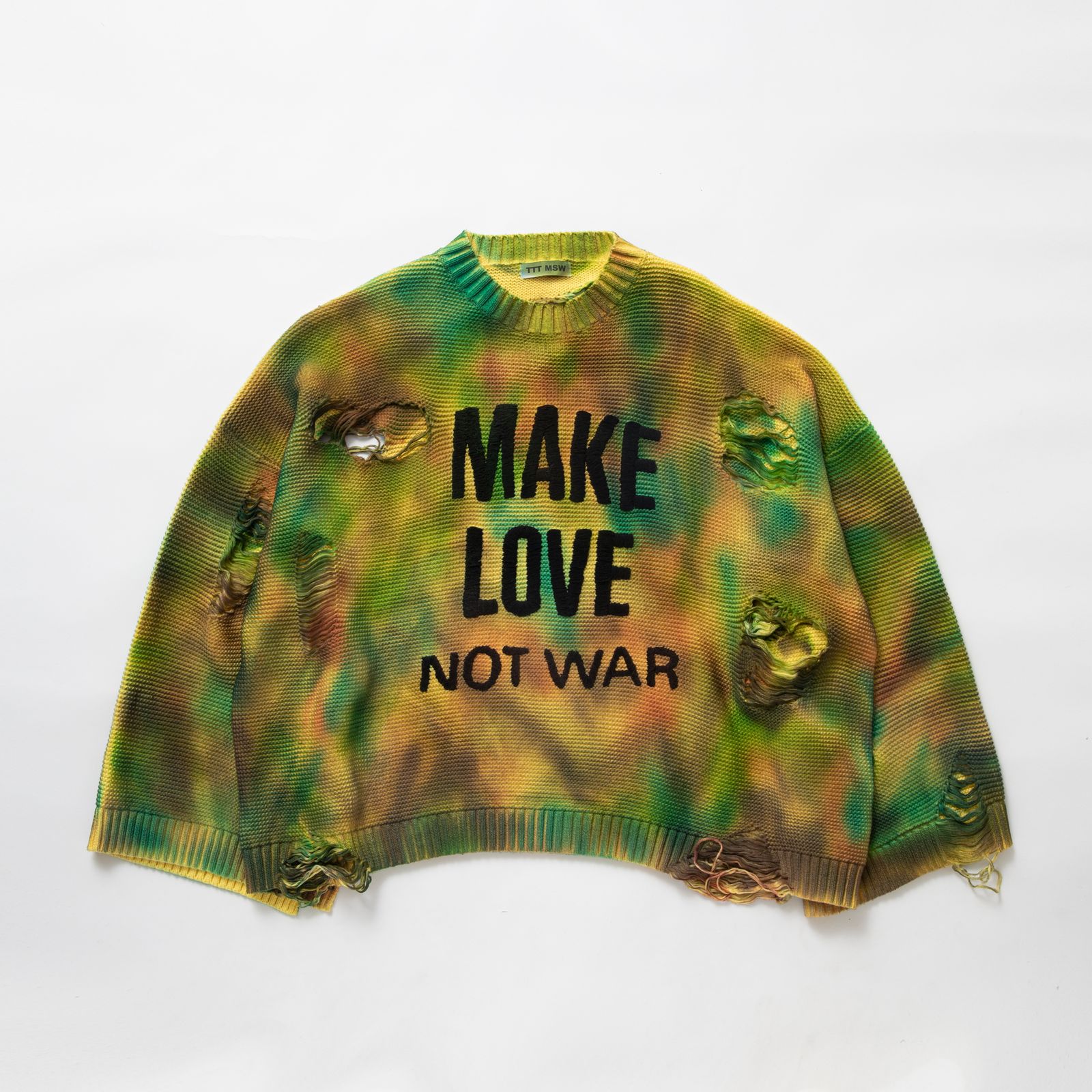TTT MSW - 【残りわずか】Make Love Over Size Damage Knit | ACRMTSM
