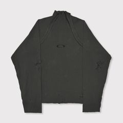 【残り一点】High Neck Cotton Logo Knit with Damaged(HIGH GAUGE RIB KNIT)