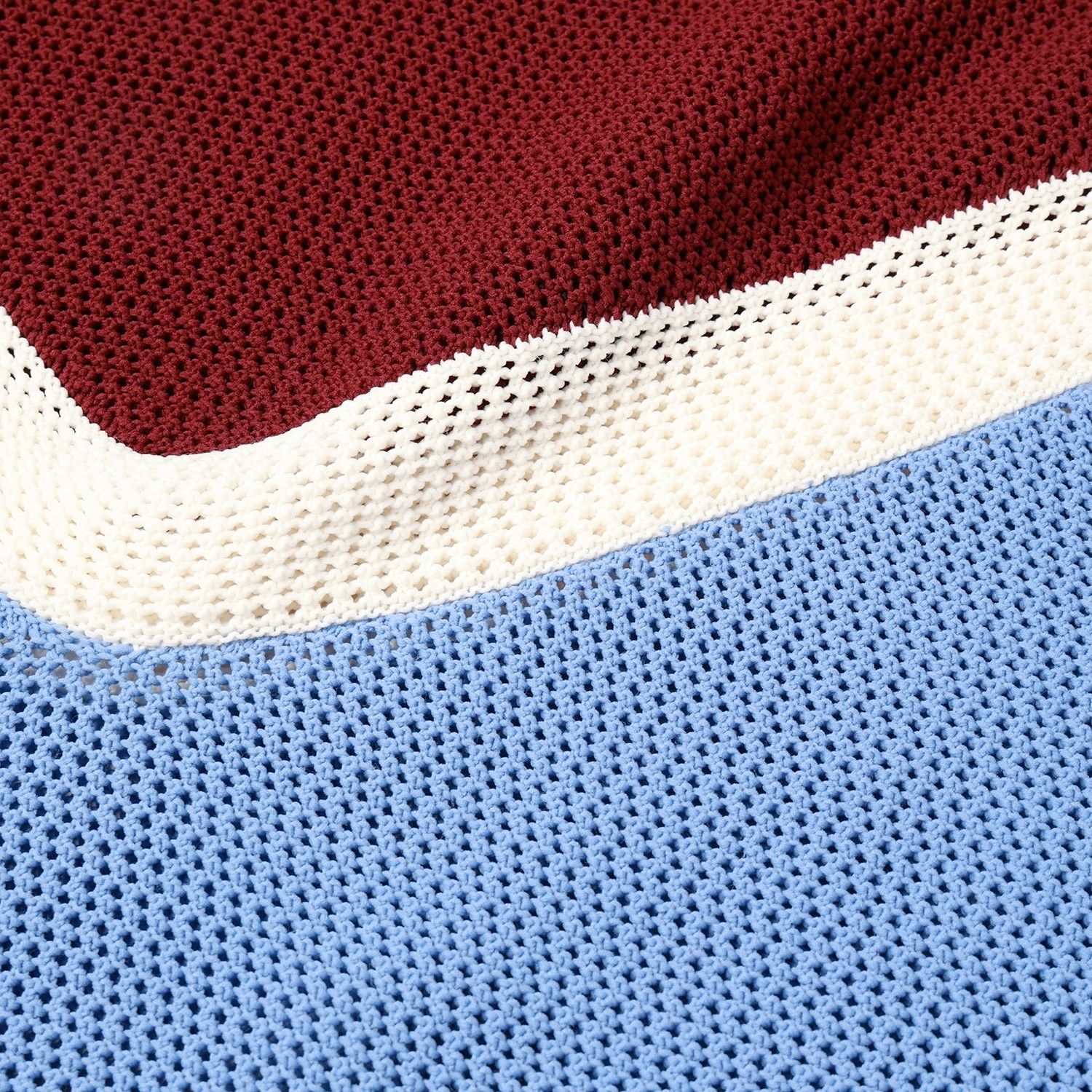 【残り一点】Bi Color Mesh Knit Short Sleeve Pullover