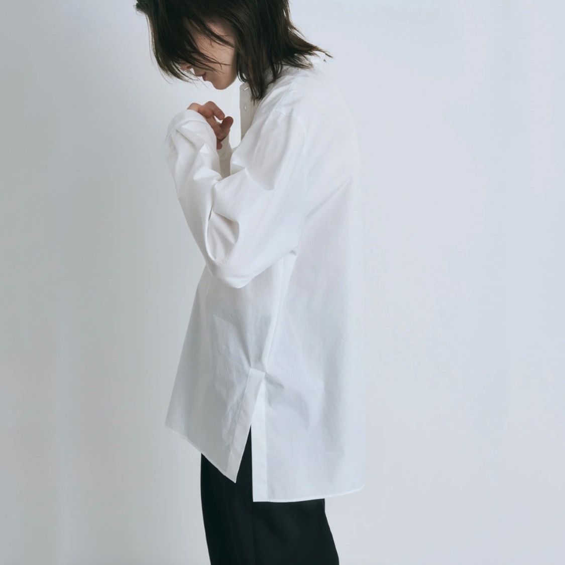 ATON - 【残りわずか】Suvin Broad Band Collar Shirt | ACRMTSM