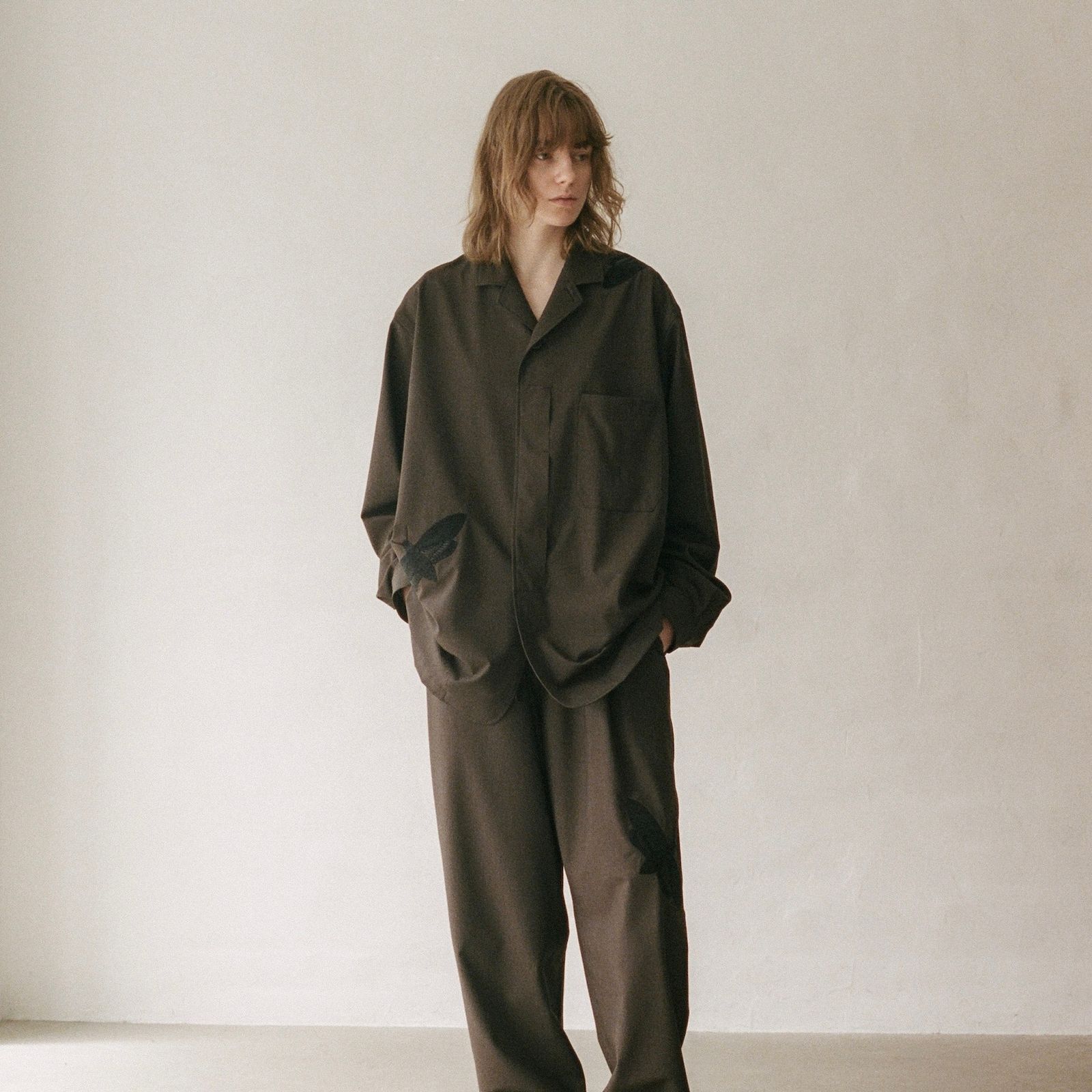 【残り一点】Embroidery Cuffed Jacket Shirt