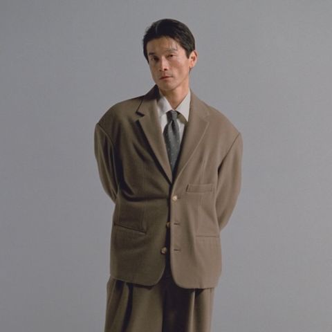 【残り一点】Round Big Shoulder Wool Cashmere Jacket
