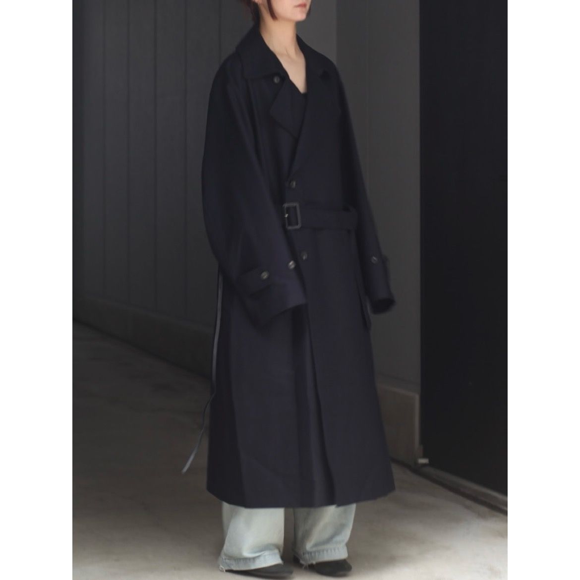 【残りわずか】Wool Flannel Oversized Double Breasted Coat