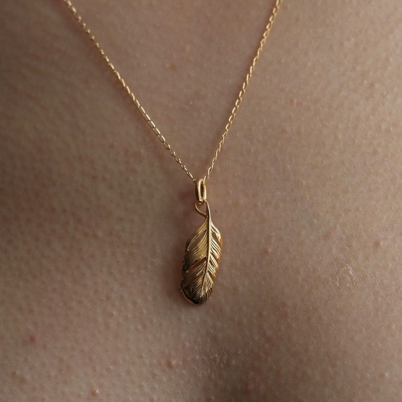 【お取り寄せ注文可能】EX Tiny Feather Necklace(GOLD)