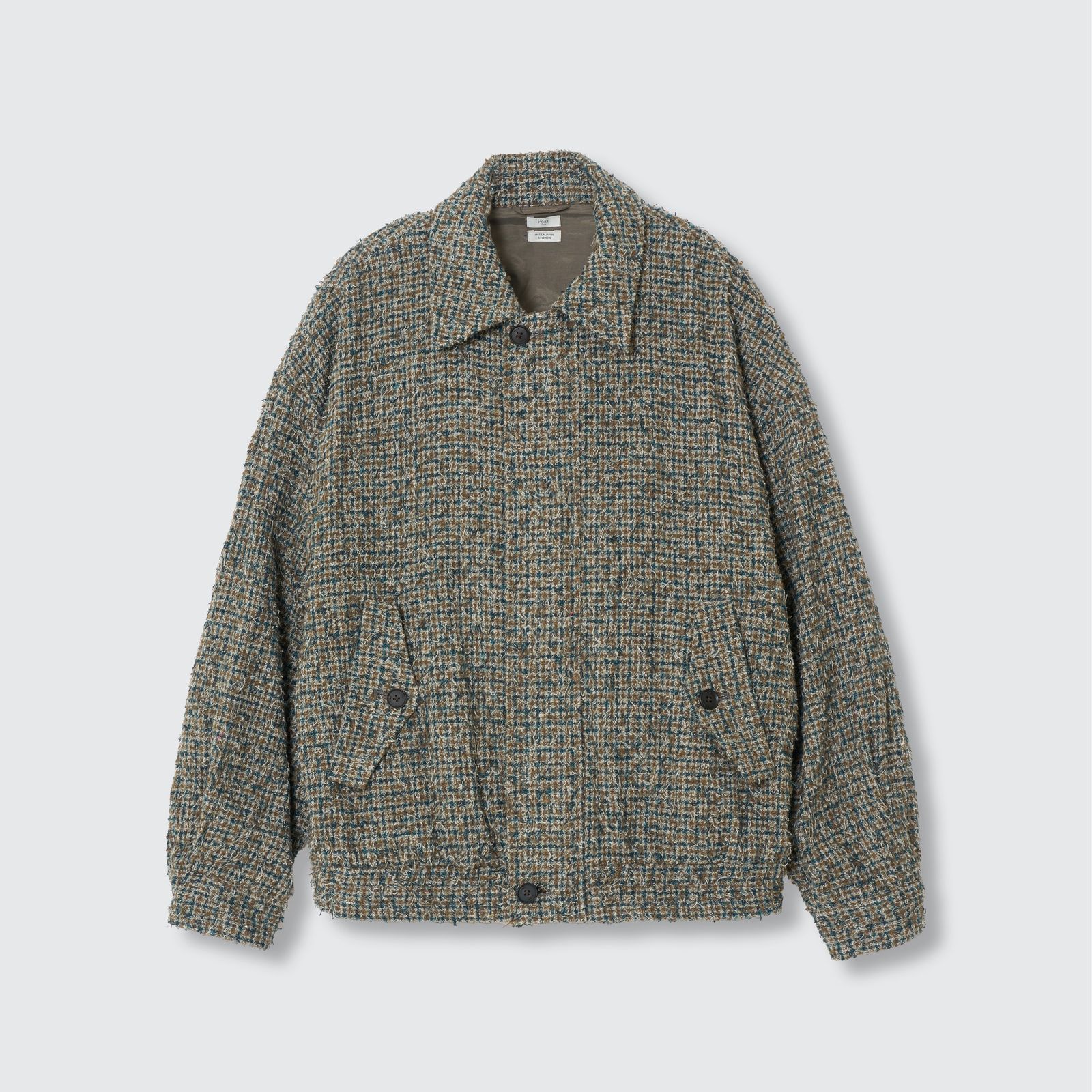 【残り一点】Needlepunched Cotton Plaid Drizzler Jacket