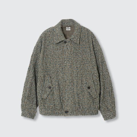 【残り一点】Needlepunched Cotton Plaid Drizzler Jacket