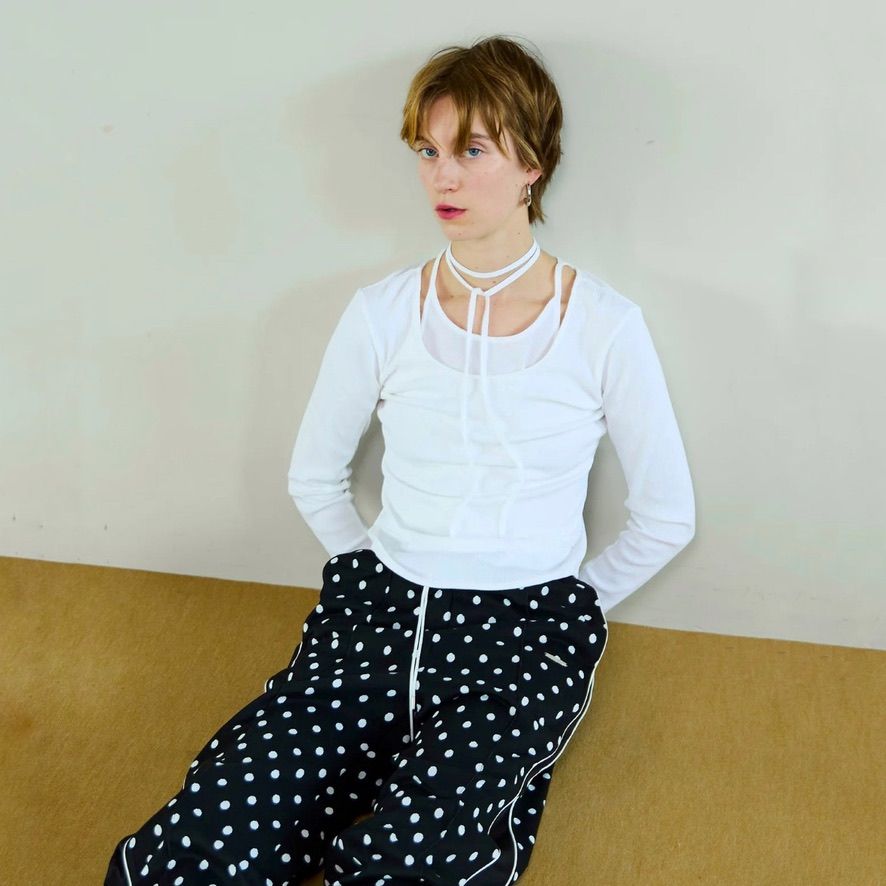 【残り一点】レイヤードリブトップス