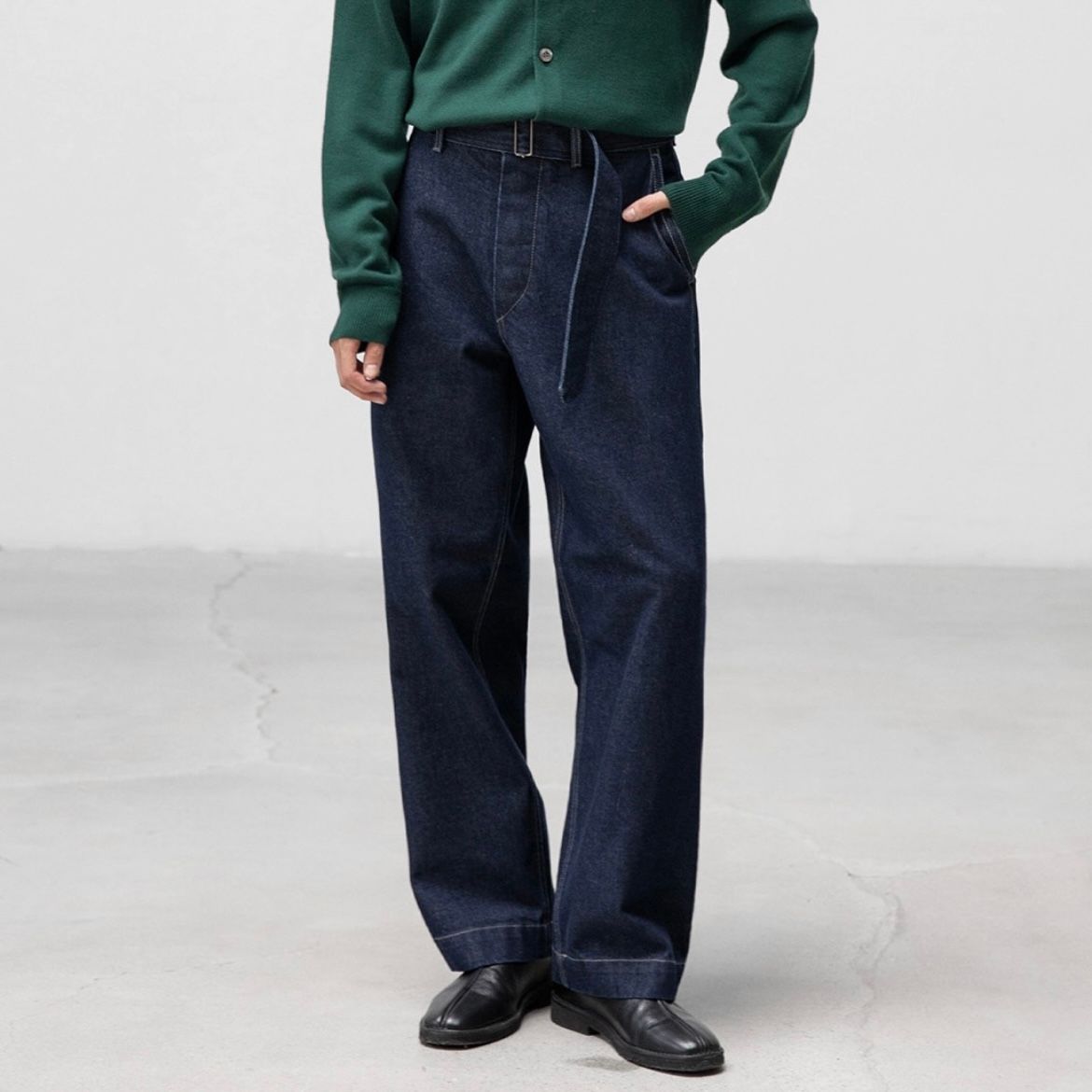 【残り一点】Plenty Belted Denim Slacks