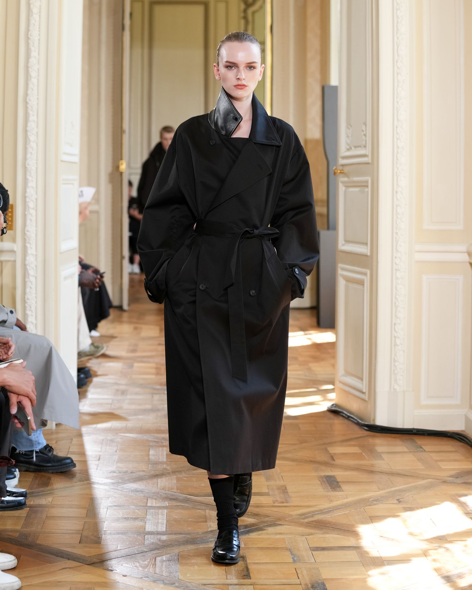 ssstein - 【残り一点】Cotton Satin Oversized Double Breasted Coat