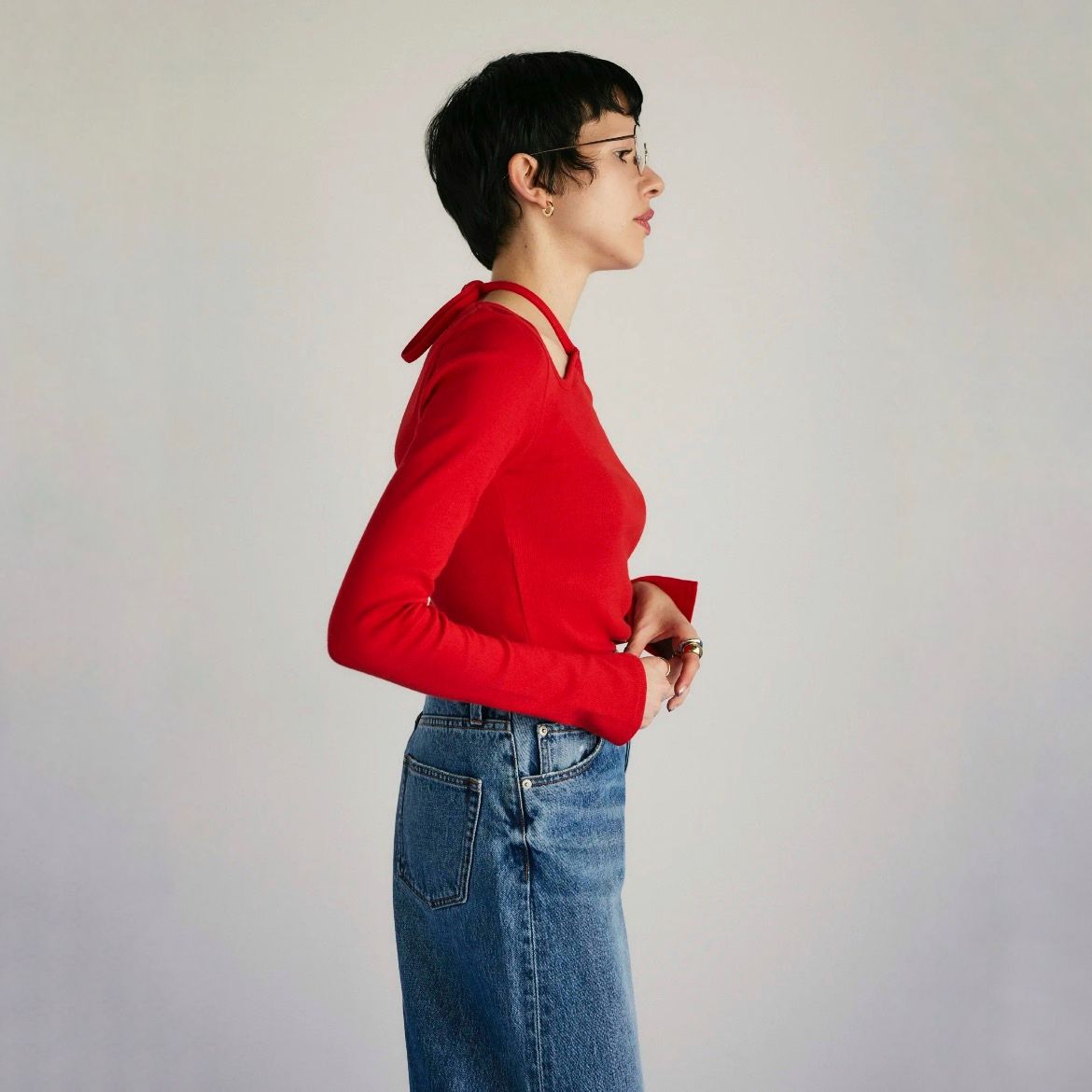 【再販売通知受付可能】Wave Neck Tops
