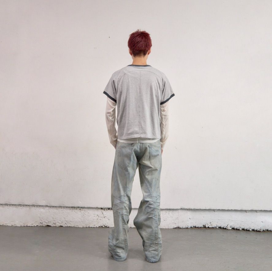 【残り一点】Panelled Half Sleeve Ringer T-Shirt