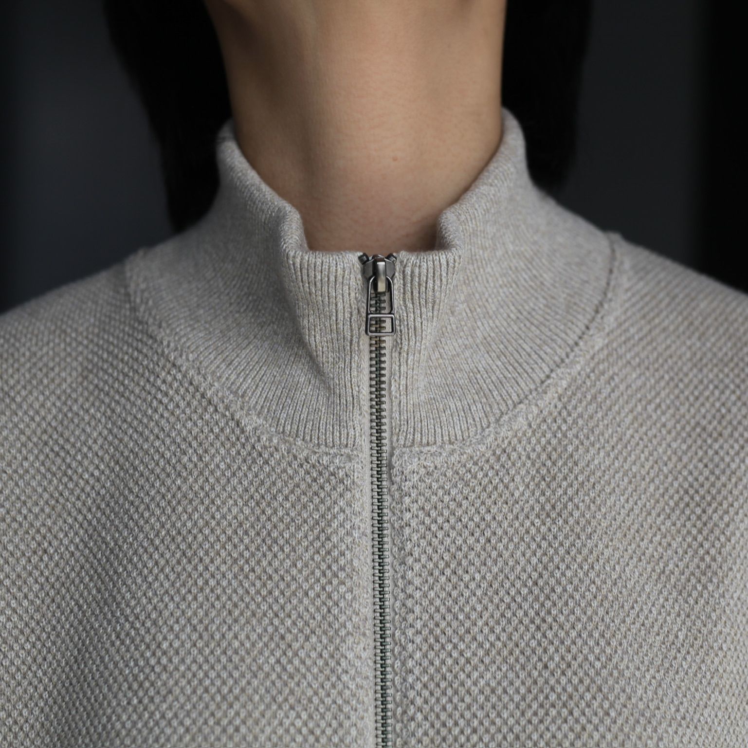 【残りわずか】Moss Stitch Zip Vest