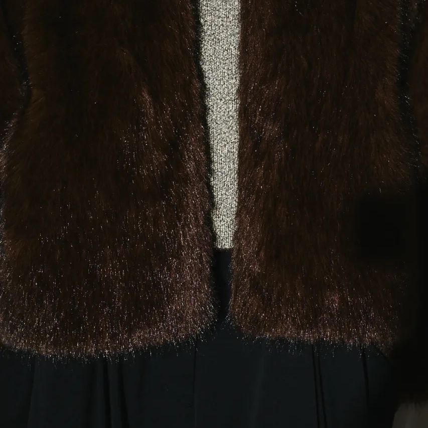 【残り一点】High Collar Faux Fur Jacket